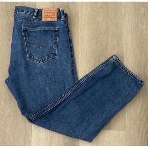 Levis‎ 505 Regular Fit Straight Leg Jeans Mens 42x32 Medium Wash Blue Denim